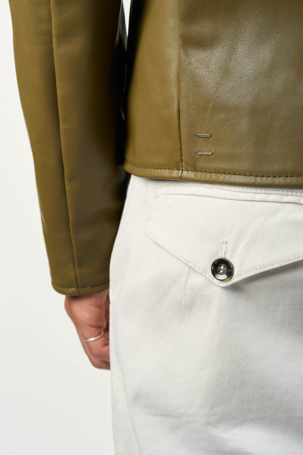 DANIELE BASTA LEATHER AND SILVER JACKET